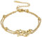 EUEAVAN Fox Layered Charm Armband Neunschwänziger Fuchsschwanz Kreative Doppelschicht Niedlich Personalisierter Armreif Schmuck Mädchen Frau Liebhaber (gold)
