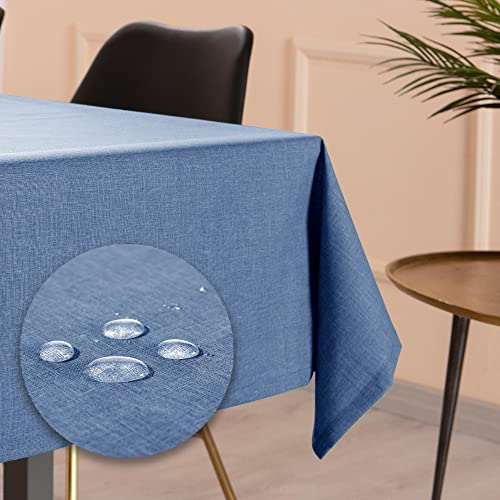 Tischdecke Outdoor Abwaschbar 140x180 Blau Gartentischdecke Tischdecken Wetterfest Wachstuchtischdecke Table Cloth Made in Italy für Den Außenbereich Tischtuch