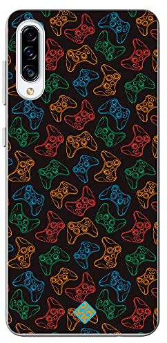 Movilshop Étui pour [Samsung Galaxy A30s ] Dessin Gamers [ Manettes Xbox ] en silicone souple Transparent Coque Case Cover Gel pour Smartphone.