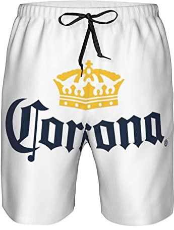 DJNGN Kompatibel mit Corona Herren-Badehosen, extra schnell trocknende Badeshorts, Netzfutter, Strandbadebekleidung mit Taschen, Badeanzügen für den Urlaub