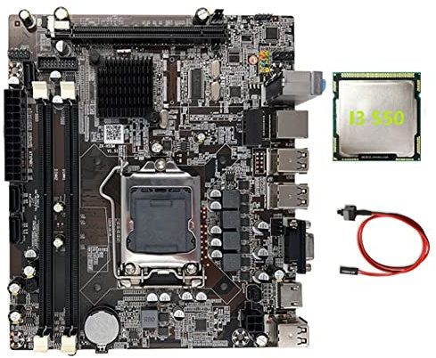 PENGY H55 Scheda Madre LGA1156 Supporta I3 530 I5 760 Series CPU DDR3 Memoria Computer Motherboard +I3 550 CPU+Switch Cable Kit