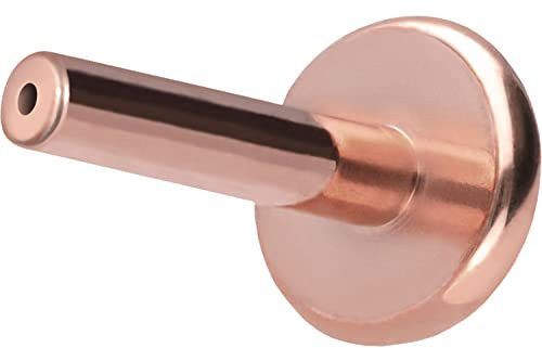 PIERCINGLINE Titan Labret mit Push Fit OHNE AUFSATZ Piercing Ohr Conch Tragus Lippe Nase Medusa Rosegoldfarben 1,2x9 mm
