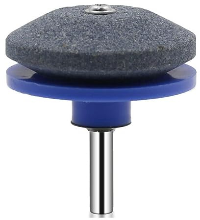 Rasenmäher-Messerschärfer 1 Stück Universeller Mehrfach Scharfer Rasenmäher-Schärfer Steinwerkzeug Gartenzubehör für Bohrmaschinen zum Schärfen von Rasenmähermessern Spaten Hacken Blau