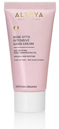 Alteya Organics Rose Otto Intensiv-Handcreme – NaTrue-zertifizierte Bio-Handhautbehandlungscreme mit Rosa Damascena-Öl – feuchtigkeitsspendend und reparierend – 30 ml