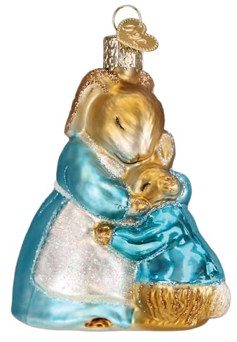 Old World Christmas Mrs. Hase und Peter Glas geblasenes Ornament für Weihnachtsbaum