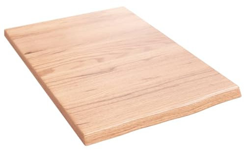 vidaXL Étagère Murale, Dessus de Table avec Bord Vivant, Tablette Suspendue Flottante, Rustique, Marron Clair Bois Chêne Massif Traité