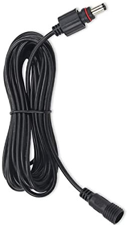 Liwinting Cavo di Prolunga CC Impermeabile 5,5 x 2,1 mm Cavo di Collegamento per Luci Esterne per Luci Solari da Giardino 1m, Nero