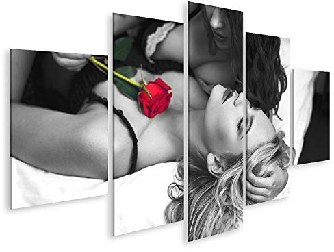 islandburner Bild auf Leinwand Lesbisches Liebespaar Mit Rose Selektive Färbung Bilder Wandbilder Poster