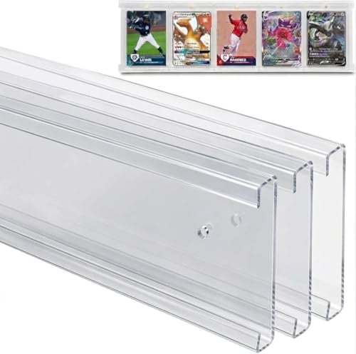 Tapeera Magnetischer Kartenhalter aus Acryl – 15 Karten Wandhalterung Baseball Magnetkartenplatte & Toploader-Display – Sammelkarten-Vitrine Sportkarten-Vitrine für Basketball Fußball