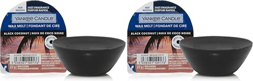 Yankee Candle fondants de cire | Noix de coco noire | Jusqu'à 8 heures de parfum | 1 unité (Lot de 2)