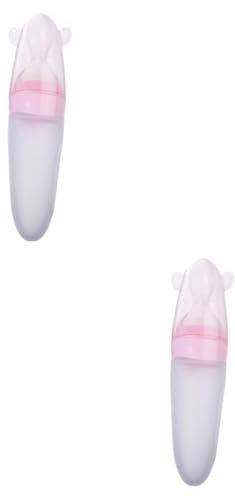 SAFIGLE Babynahrung 2st Fläschchen Nahrungsergänzungsmittel Feeder Reispaste Flaschen Quetschflasche Futterspender Aus Silikon Karikatur Flasche Drücken Baby Cartoon-Feeder