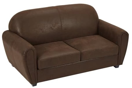 Vente-unique - Clubsofa 3-Sitzer Microfaser - Braun - Victory III