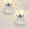 ZYDTRIP Crystals Ceiling Light Fixtures Chandelier, Small Semi Flush Mount Ceiling Light Fitting for Hallway Entrance Kitchen Bedroom Dining Rooms Living Rooms Bar (2 Pack Silver)