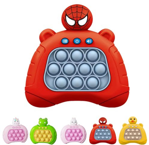 Light Up Pop it Game Quick Push Bubbles Game,Red Spider Handheld Fast Speed Pushing Game,Poppet Game Sensory Fidget Toys for Autism,Puzzle Pop Game Controller Spider Push Button Toy for Boys Xmas Gift