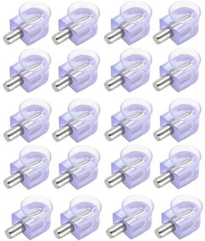 cyclingcolors 20x Taquet à ventouse en plastique et tenon Ø5mm Etagère Meuble Support Plateau Verre Vitre Goujon Tablette Cale