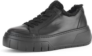 Gabor Damen Low-Top Sneaker, Frauen Halbschuhe,Best Fitting,Turnschuhe,Laufschuhe,schnürschuhe,schnürer,Plateausohle,schwarz,40.5 EU / 7 UK