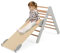 GOPLUS Dreieckige Kletterleiter mit Rampe, Kletterdreieck mit 2-in-1-Wenderampe, Klettergerüst für Kleinkinder zum Klettern und Rutschen, Kinderspielplatz für Kinderzimmer, Kindergarten (Grau)
