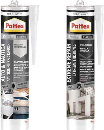 Pattex Adesivo Sigillante Auto e Nautica, Multifunzionale per Applicazioni in Campo Nautico, Resistente alle Vibrazioni, Molto Elastico, Adatto per Sigillare Vetri di Automobili, Cartuccia da 280ml