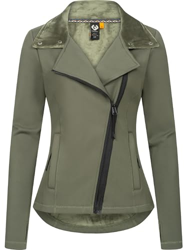 Ragwear Damen Sweatjacke Trainingsjacke innen kuschelig weich angeraut Saskie YOUMODO Dark Olive Gr. XXL