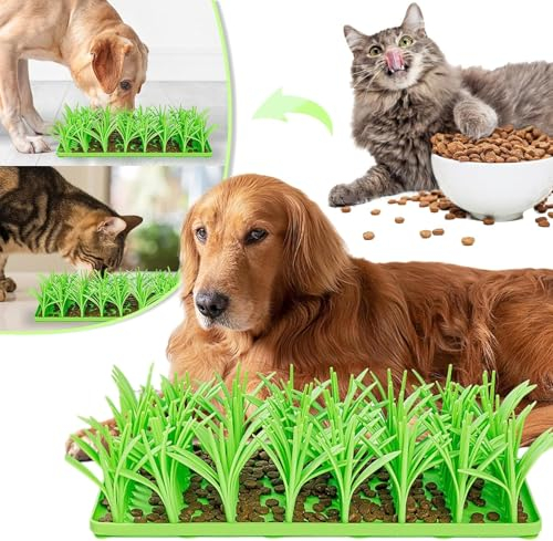 Silicone Grass Mat for Cats Sniffing Mat for Cats Food Mat for Cats Grass Mat for House Cats 36.1 x 16.9 cm Interactive Non-Slip Pet Feeding Mat for Cats