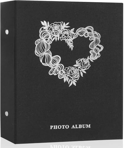 Miaikoe Photo Album 6x4 Slip in, Linen 400 Pockets Photo Albums Holds 400 Vertical 10x15cm Photos for Family Wedding Anniversary (Black)