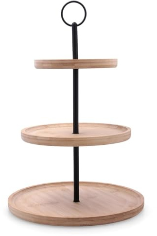 Bidasoa Bandeja Bambú 3 Niveles Bambu de Bamboo 25+20+15 x 40cm | Madera, Bamboo, forma redondo, acabado madera, 25+20+15 x 40cm