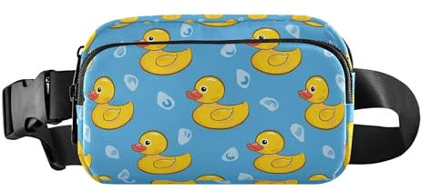Bauchtasche für Damen und Herren, Bauchtasche mit verstellbarem Riemen, gelbe Ente mit Blasendruck, Gürteltasche für Reisen, Workout, Wandern, mehrfarbig, Einheitsgröße
