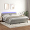 IKAYAA Boxspringbett 160 x 200 cm - Bett mit LED Beleuchtung, Topper & Matratzen - Boxspringbett 160 x 200 cm mit Matratze, Einzelbett mit Matratze, Polsterbett 160 x 200 cm Hellgrau Type-51