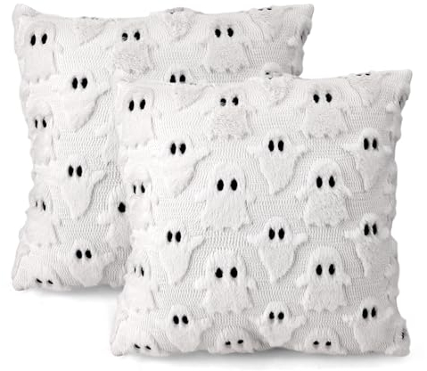 GADITIEK 2 Stück Halloween Kissenbezug 45 x 45 cm, Lustig Geister Deko Kissen Herbstdeko Innen, Zimmer Aesthetic, Bettwäsche Decor (Nur Cover)