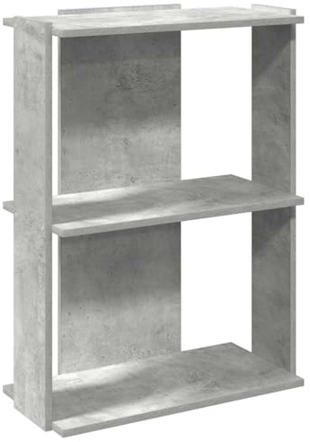vidaXL Bücherregal 3 Böden Betongrau 60x30x80 cm Holzwerkstoff