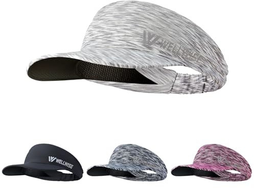 Damen Sonnenschutzvisor in Mode und für den Freizeitbereich,Faltbarer Sport Sonnenschutzvisor,ultraleichter,atmungsaktiver Lauf,Golf (Hell - grau)