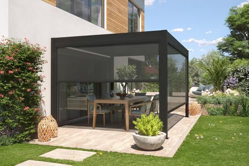 empasa Sonnenschutzrollo Vorhang Zubehör für Lamellen-Pergola Zeus