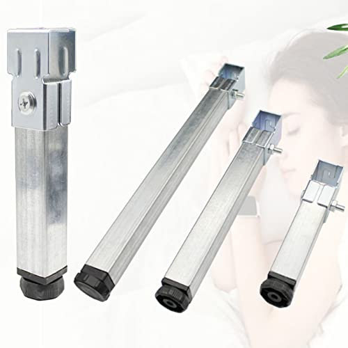 Pieds de cadre de lit réglables en fer de 30 cm – 4 pieds de meubles universels réglables en hauteur pour sommiers rembourrés et sommiers à lattes – Support durable pour décoration d'intérieur