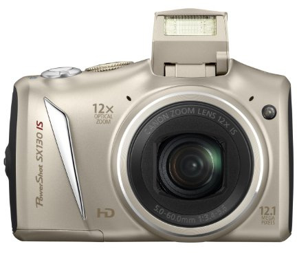 Canon PowerShot SX130 IS Digital Camera (12.1 Megapixel, 12x Zoom, 3.0 inch LCD Screen Silver (Renewed)
