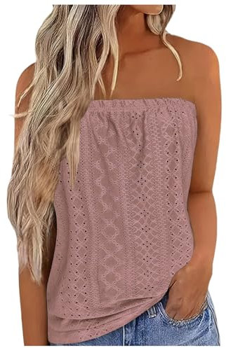 NMSLCNM Femmes Bustier Bandeau Tops Sexy Débardeurs d'été Femme sans Manches Extensible Débardeur Élastique Doux Ruché Tube Chemise sans Bretelles Bandeau Tops Vest Blouse (XXL)