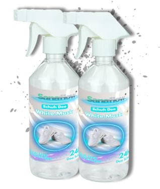 2x500ml Schuh Deo White Musk – Frischekick für Ihre Schuhe! Geruchsstopp & Schweißgeruch-Entferner für langanhaltende Frische