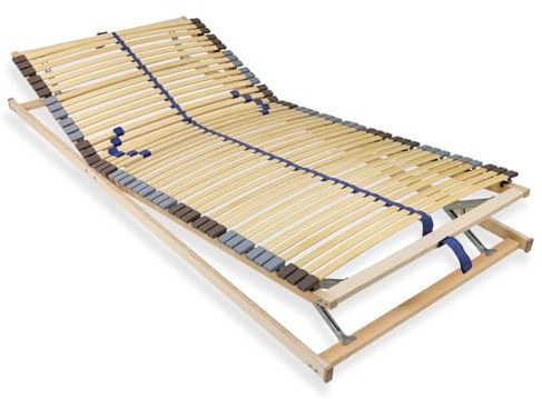 Sleepneo Lattenrost 90x200 cm 42 Latten fertig montiert Kopf & Fuß verstellbar Blauer Engel-Zertifizierung 7-Zonen Traglast ca. 150 kg Birkenschichtholz