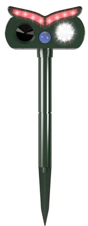 Ultraschall-Hirschvertreiber, Solar-Ladegerät, Garten, Katzenschreck, Eulen-Design, IPX4, wasserdicht, Warngerät für Wohnmobil, Campingplatz, Terrasse, Garten, Kaninchen, Hühnerstall, Pool