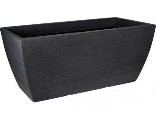 Jardinera Decorativa Grande para Interior y Exterior - Macetero Efecto Piedra de 80 x 40 cm, Ideal para Plantas Naturales y Orquídeas, Macetas Decorativas Modernas, Resistente Ligero Polietileno (1)