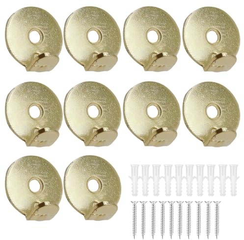 10 PCS Mirror Hanging Kit Heavy Duty, Heavy Duty Picture Hooks, Strong Metal Wall Fixings Ideal for Plasterboard, Fixings Hanging Frame Hangers with Self Tapping for Display Art Works
