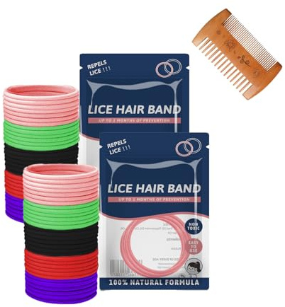 40/60/80/100 Stück Anti läuse Haargummi Set Mit Läusekamm Gegen Kopfläuse Buntes Elastisches Anti Läuse Haargummi Enthält Ätherische Öle Sicher Gesund Natürlich und Wirksam (40 pcs B)
