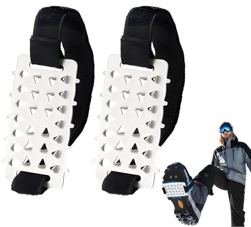 2 Stück Durable Anti-Slip Ice Cleats Set for Shoes, Edelstahl Spikes Grödel für Schuhe, Grödel Steigeisen für Bergschuhe, Anti-Rutsch Schuhspikes mit 26 Zähne, für Damen und Herren Wandern Outdoor