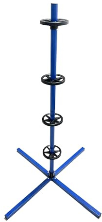 Relaxdays Reifenständer für 4 Reifen mit Felgen, Reifenlager bis 120 kg, HBT: 131,5x66x66 cm, Räderregal, Stahl, blau