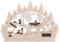 Michael Müller Unbekannt Doppel Schwibbogen Waldleute Holzstapel mit 3 Figuren - 42x30x4,5 cm - Original Erzgebirge Schwibbögen