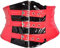 Lack Corsage/Mieder mit Schnallen schwarz-rot - Gr. 42