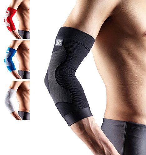 LP SUPPORT 250 Power Sleeve Kompressions-Ellenbogenbandage, Größe:L, Farbe:schwarz