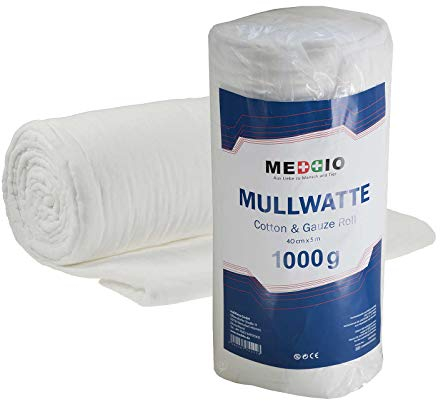 1 Mullwatterolle 40cm x 5m Verbandwatte Bandagierwatte Polsterwatte Pferd Rind