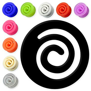 Fly Style 1 Stück Flesh-Tunnel Spirale aus Silikon - Ohr-Pug Piercing-Schmuck, Grösse:10 mm, Farbwahl:pink