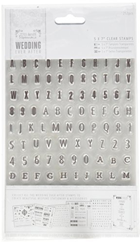 Papermania 5 x 7-Inch 252-Piece Alphas and Numbers Clear Stamps