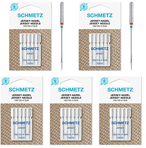 25 Schmetz Jersey-Nähmaschinennadeln 130/705 H SUK Größe 70/10